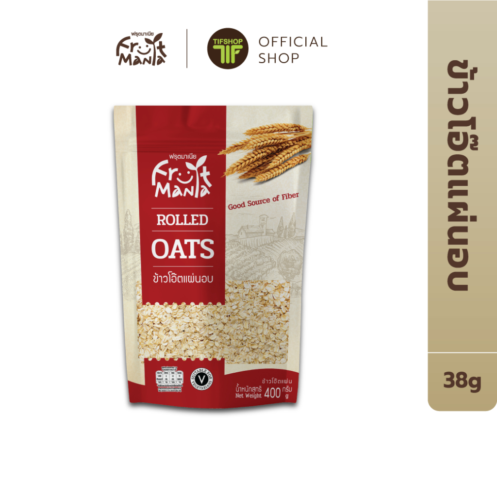 FruitMania ฟรุตมาเนีย ข้าวโอ๊ตแผ่นอบ 400 กรัม Rolled Oats