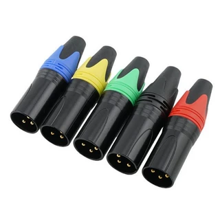 10ชิ้น คละสี หัวแจ็ค XLR แบบตัวผู้ (Male) และตัวเมีย (Female) เข้าสายสัญญาณเสียง สำหรับไมโครโฟน มิกเซอร์ และอุปกรณ์เสียง