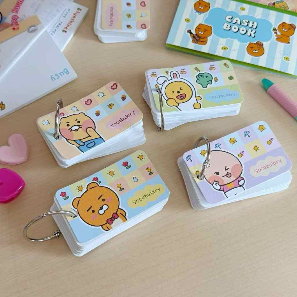 สมุดจดศัพท์ 100 แผ่น Kakao Friends Vocabulary Note 8.7x5.2 cm. Flash Card