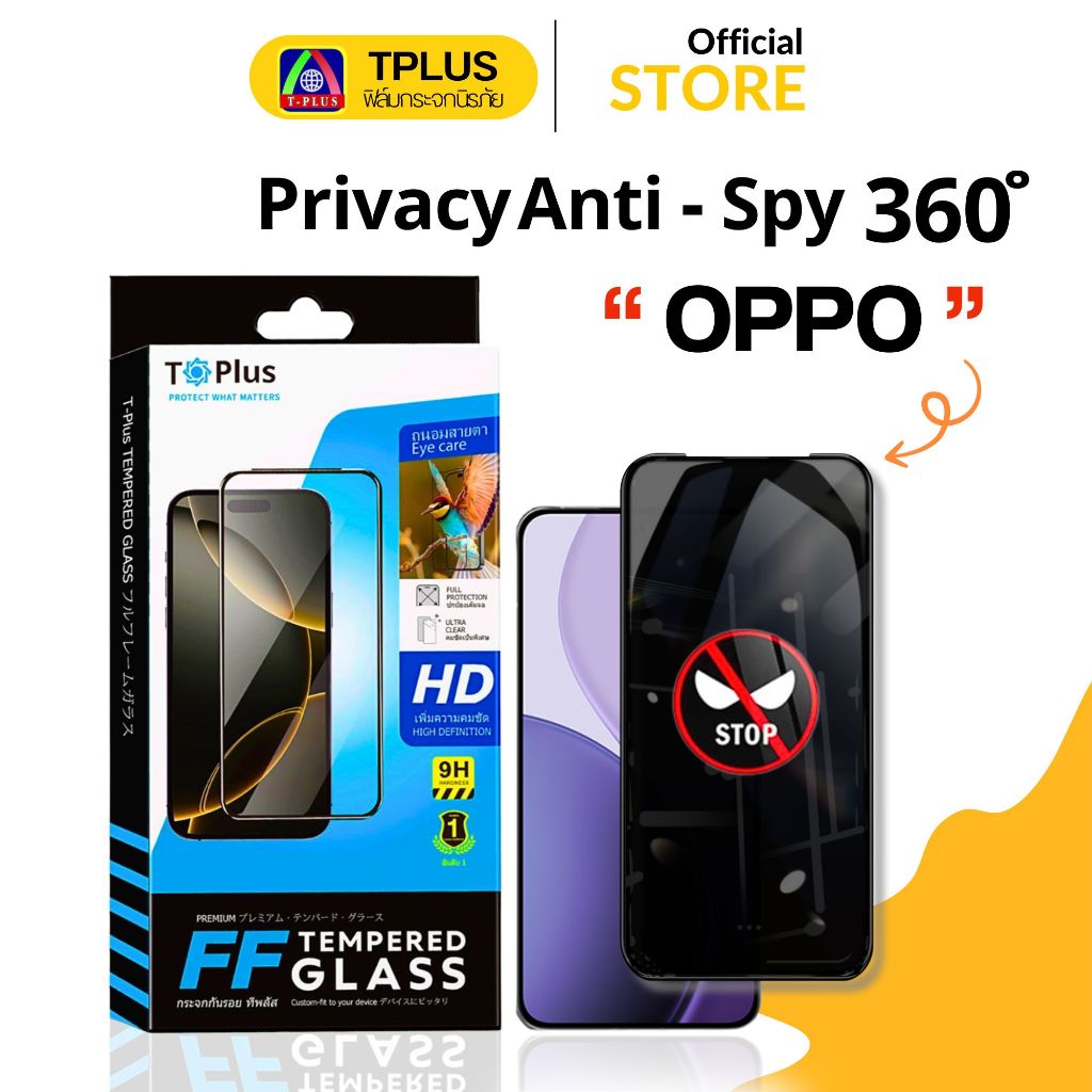 [🇹🇭T-Plus] ฟิล์มกระจก กันเสือก 360องศา For OPPO a6pro a6max a3pro a3x a5x a5 202