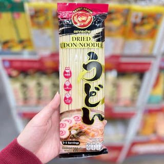 อุด้งเส้นแบนแห้ง 200 กรัม ตรากระต่าย - Udon Noodles เส้นเหนียวนุ่ม สไตล์ญี่ปุ่น เจ
