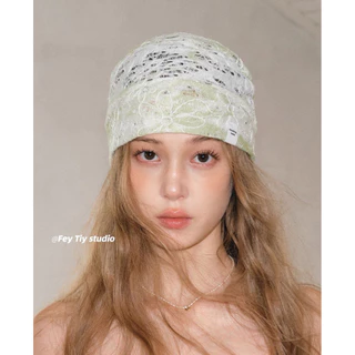 gurls.girl | Fey Tiy studio หมวกบีนนี่ลูกไม้ ส่งจากไทย