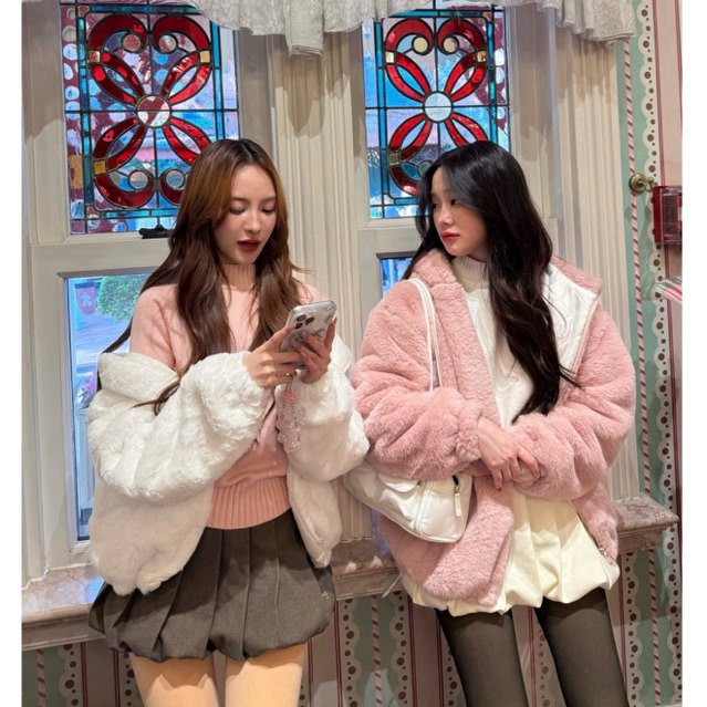 Puri&Me Teddy Fur Jacket เสื้อขนกันหนาวมีกระเป๋าไว้ซุกมือได้และฮู้ด
