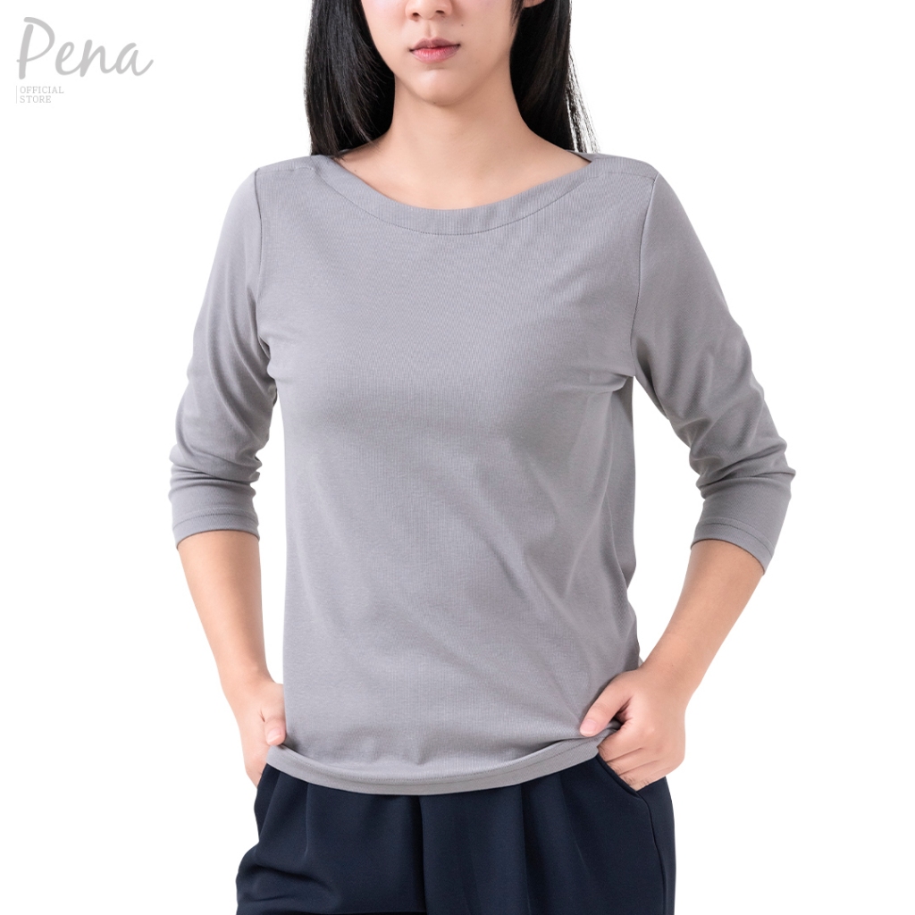 Pena house เสื้อยืดคอปาด แขนสามส่วน PSTL001