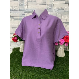 เสื้อคอปก ผ้าสปัน เสื้อคุณแม่ เนื้อผ้าเบาใส่สบาย รอบอก40-44นิ้ว รุ่น603