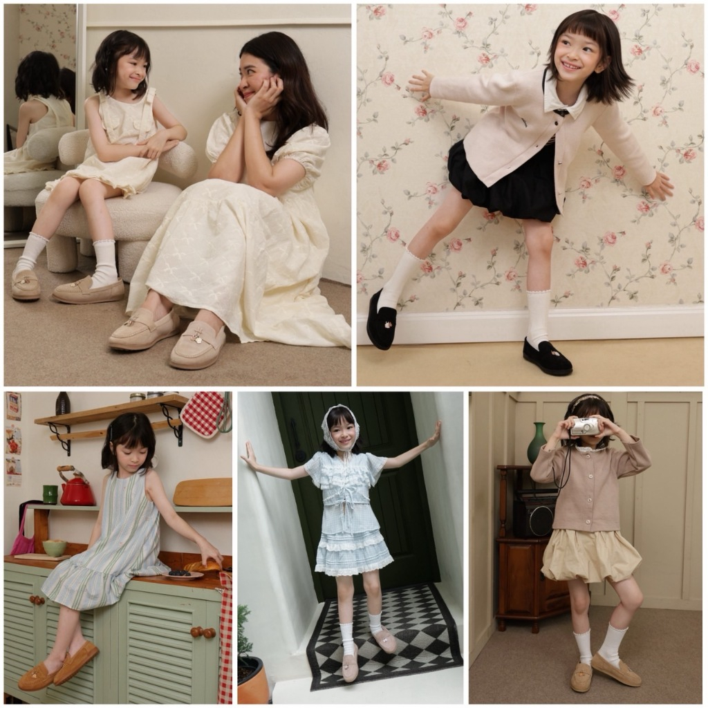 Minx รุ่น Toby kids รองเท้าโลฟเฟอร์หนังกลับ พื้นนุ่ม ประดับชาร์ม brunch paws สุดคิ้วท์