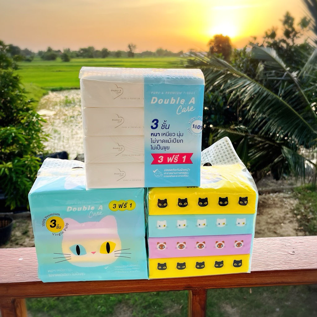 Double A Care เพียว&พรีเมียมทิชชูแบบTravel Pack60แผ่น/แพค(1หิ้วมี4แพค)