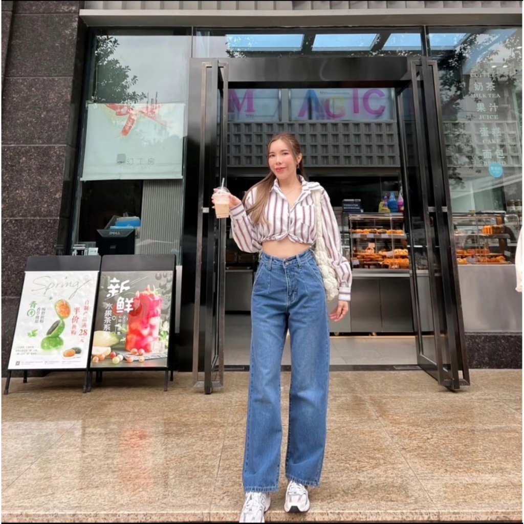 ยีนส์SARAN SR073 กางเกงยีนส์ กระบอกจีบหน้าหลัง