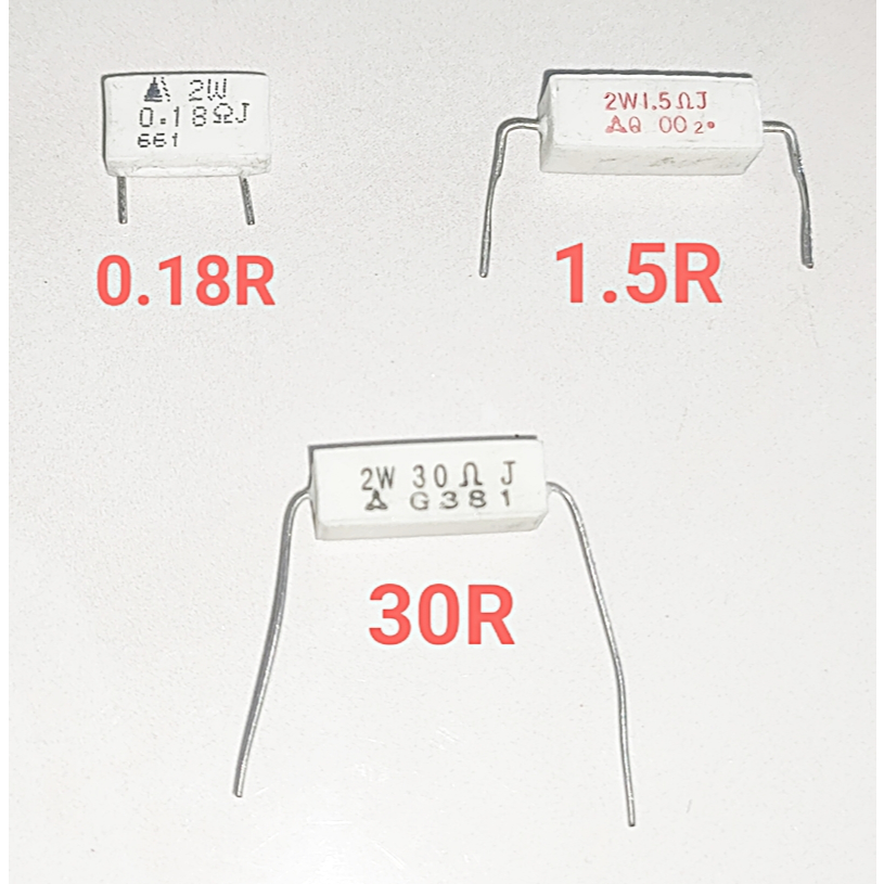 0.18R , 1.5R , 30R 2Watt Cement Resistor Rกระเบื้อง เลือกสินค้า