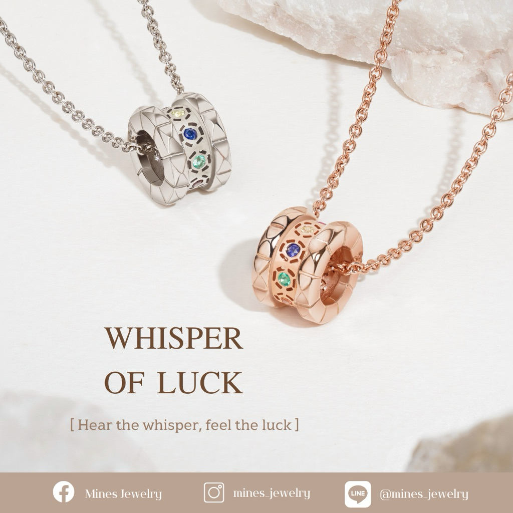 (พร้อมส่ง) Mines Jewelry สร้อยคอนพเก้า รุ่น “Whisper of Luck”(Silver92.5)