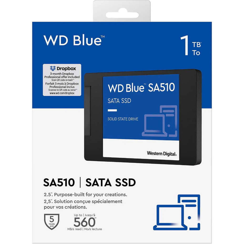 1TB WD Blue SA510 SSD SATA 3(6GB/S) 2.5" WDS100T3B0A