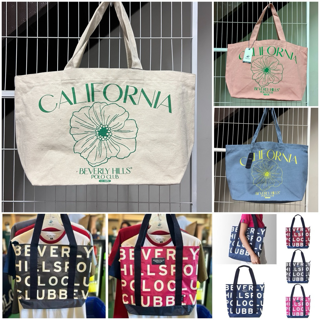 New!!กระเป๋า Beverly hills Polo Club  Tote Bag ใบใหญ่ใส่ของได้จุใจ ลายพี่หมีของแท้ 💯 #BHPC #ของแท้ #