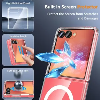 เคสใส เคสกันรอยหน้าจอ Samsung Z Flip 8 / Flip 7 เคสแม่เหล็ก Samsung Z Flip8 / Flip7 Magnetic case
