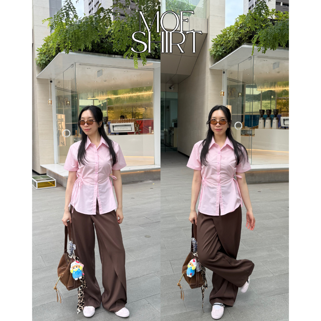UIUI | MOE SHIRT เสื้อเชิ้ตผูกเอวด้านข้าง - รูปที่ 3