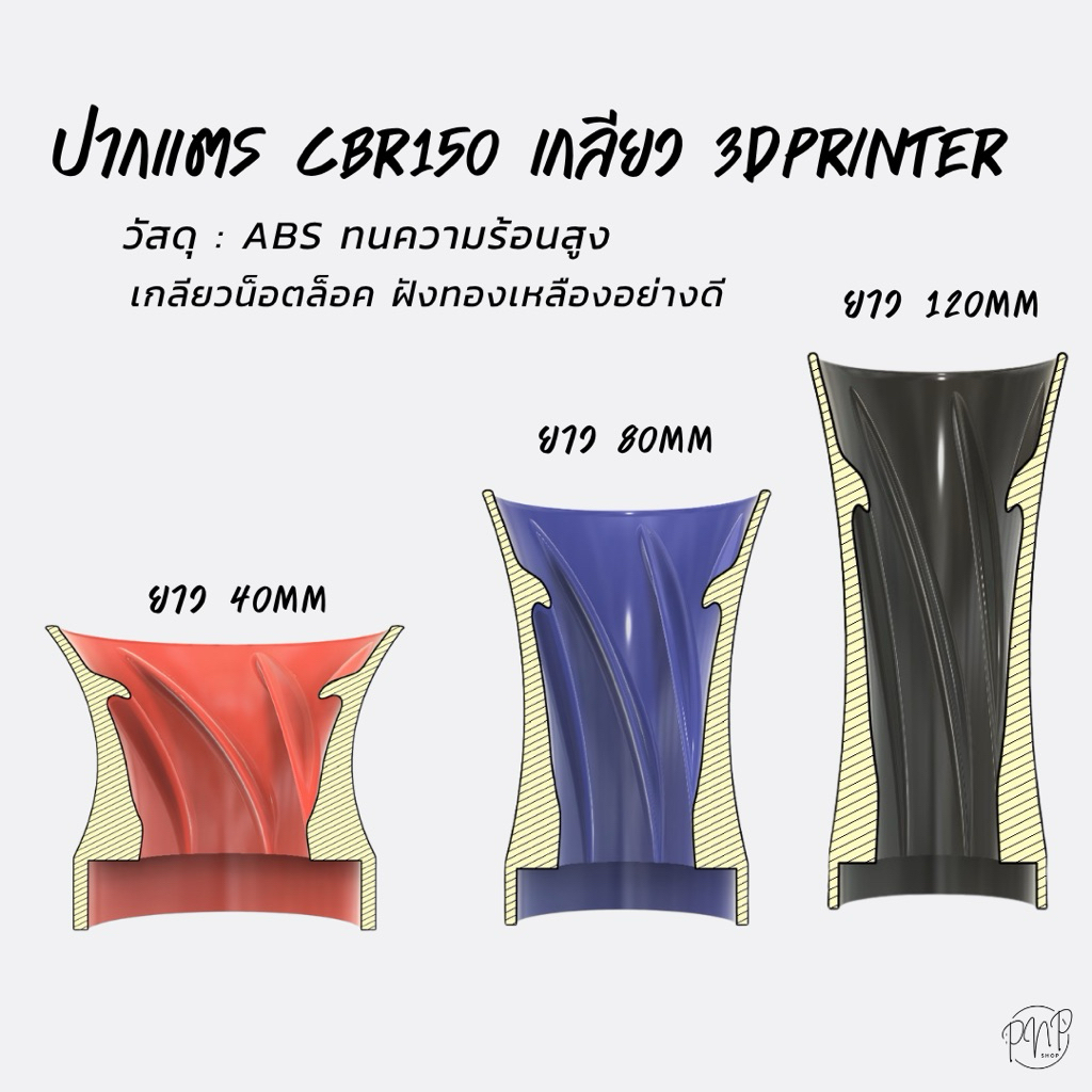 ปากแตรเกลียวเรือน CBR150 ABS ขนาดอื่นสั่งทำได้