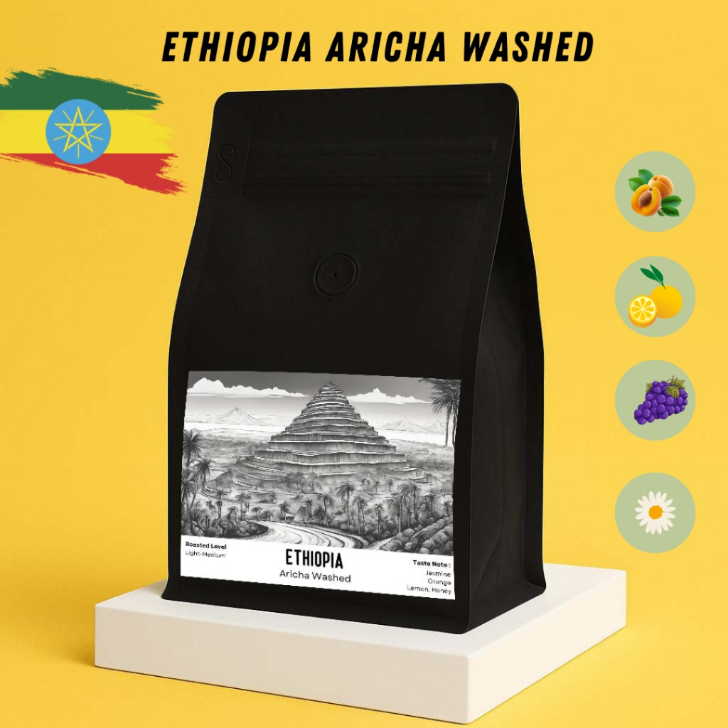 IMport coffee bean เมล็ดกาแฟคั่วEthiopia Aricha Washing Stastion ขนาด 200g