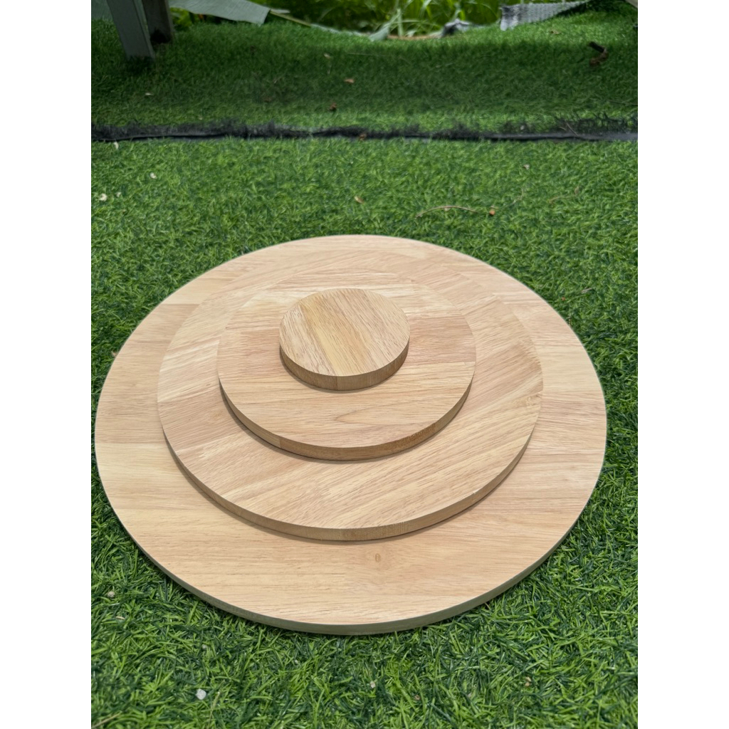 ไม้แผ่นกลม หนา15มิล เกรดAAไม่มีตาไม้ ขนาดกว้าง30-40cm ทำจากไม้แท้ยางพาราประสาน ตัดด้วยเครื่องcncเท่ากันทุกแผ่น - รูปที่ 6