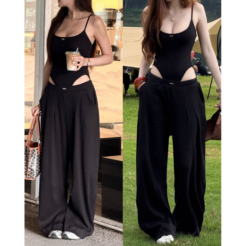 [พร้อมส่ง] MOOD PANTS กางทรงผ้า เอวต่ำ เฉพาะกางเกง Unigam