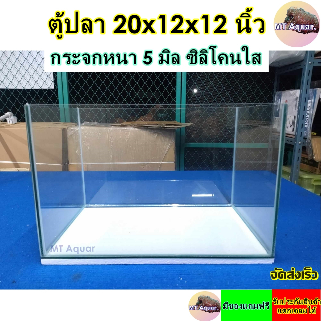 ตู้ปลา 20x12x12 นิ้ว กระจก 5 มิล ตู้โล่ง ซิลิโคนใส(เกรดสำหรับตู้ปลาโดยเฉพาะ) มีรับประกันสินค้า
