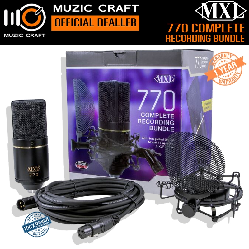MXL 770 Complete Bundle *ของแท้รับประกัน 1ปี* Condenser Microphone ไมค์คอนเดนเซอร์, Pop filter/shock