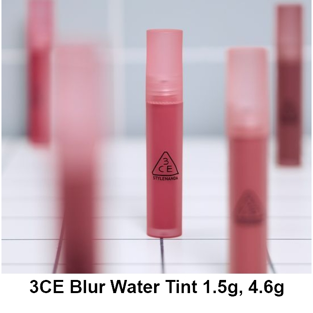 3CE Blur Water Tint 1.5g 4.6g (Mystic - Early Hour, Sepia, Breeze Way, Pink Guava, Color Moon, Bake Beige, Spot Player)
