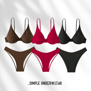 482 Simple Underwear bikini ชุดว่ายน้ำ มีโครงดันทรง