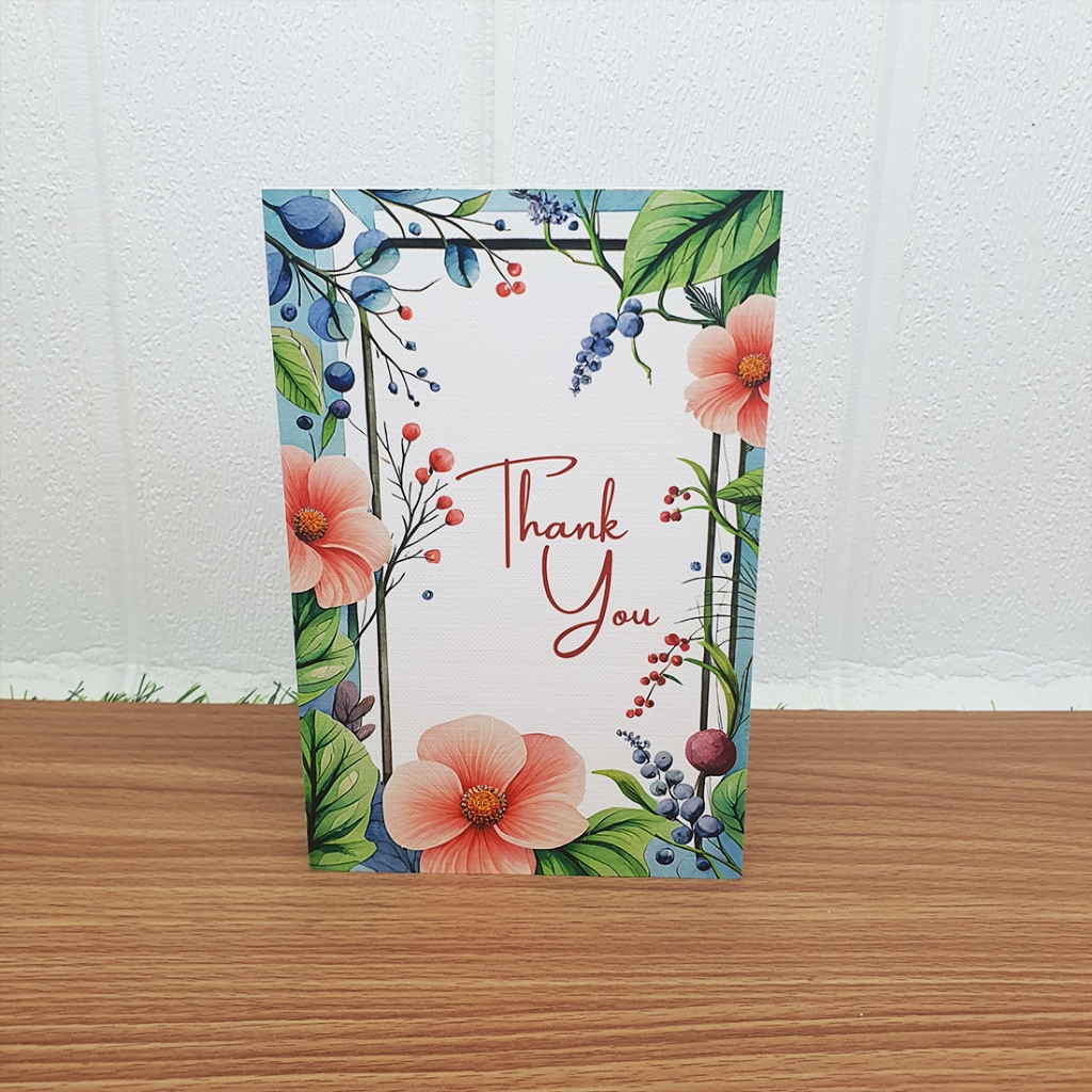 การ์อวยพร Thank you ขนาด 4x6นิ้วพร้อมซอง พร้อมส่ง