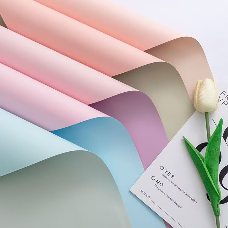 【20PCS】กระดาษทูโทน-กระดาษห่อช่อดอกไม้ ทูโทนสีทอง สไตล์เกาหลี วัสดุกันน้ำ ใช้ได้กับดอกไม้สดและดอกไม้ประดิษฐ