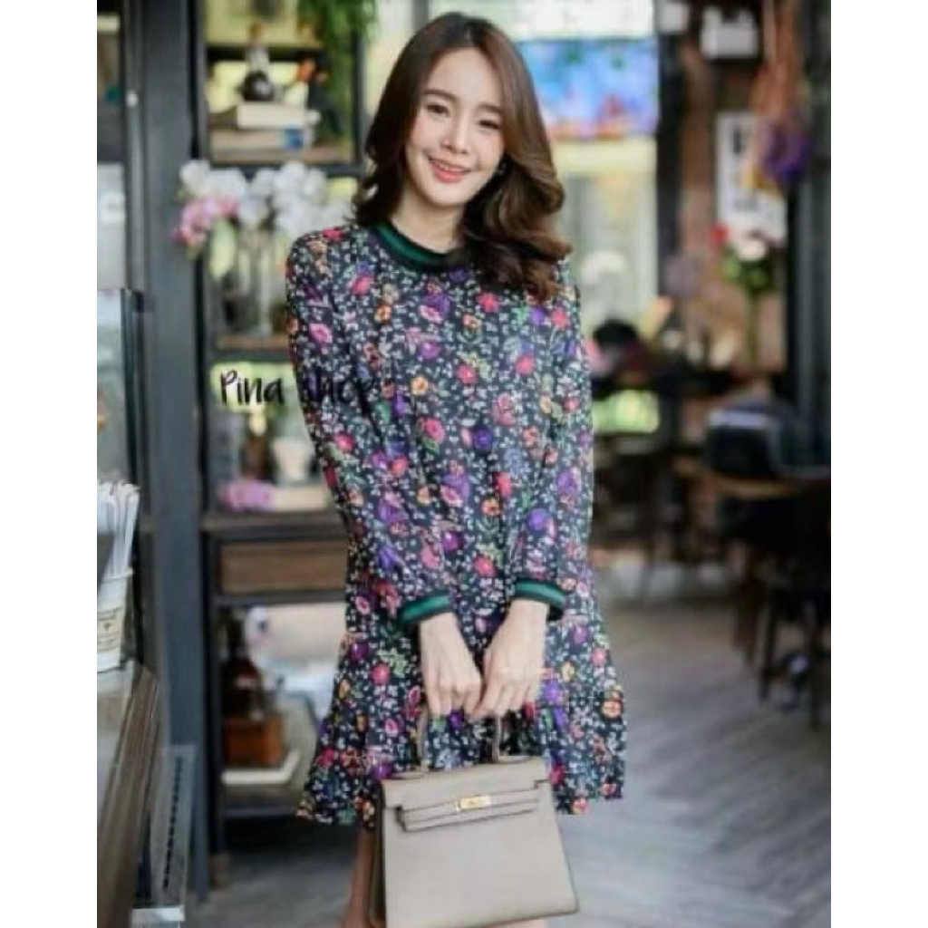 🌈MINI DRESS 👗งานชนช้อป ZARA มินิเดรสลายดอก งานนำเข้า ป้าย YPY งานสวย💕