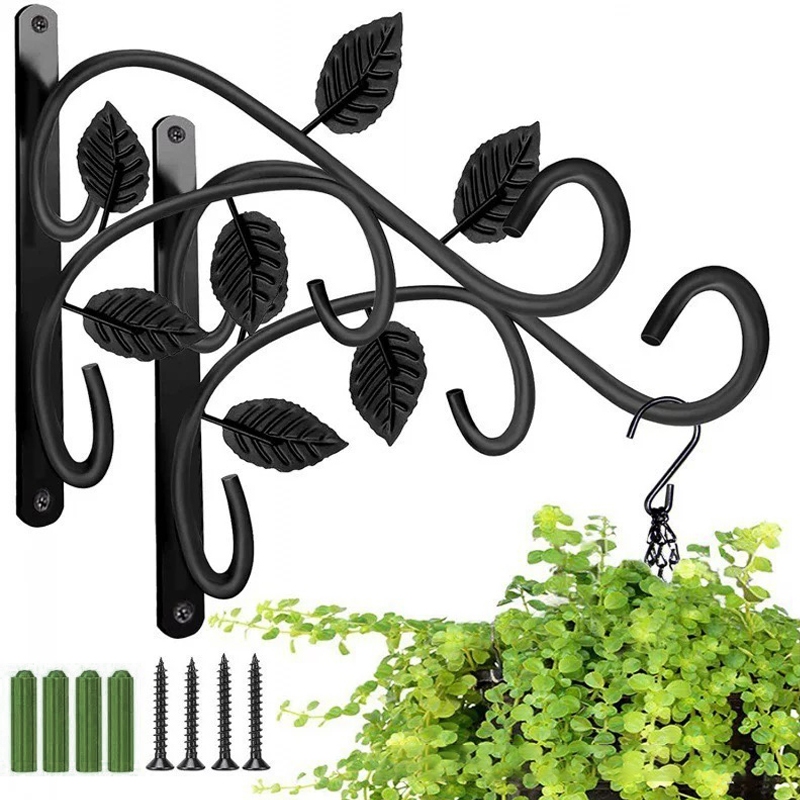 ตะขอตะกร้าแขวนโลหะ ตะขอแขวนกระถางต้น ไม้แบบติดผนังสไตล์วินเทจ เหมาะสำหรับผนังบ้านห้องนั่งเล่นหรือสวน ฯลฯ