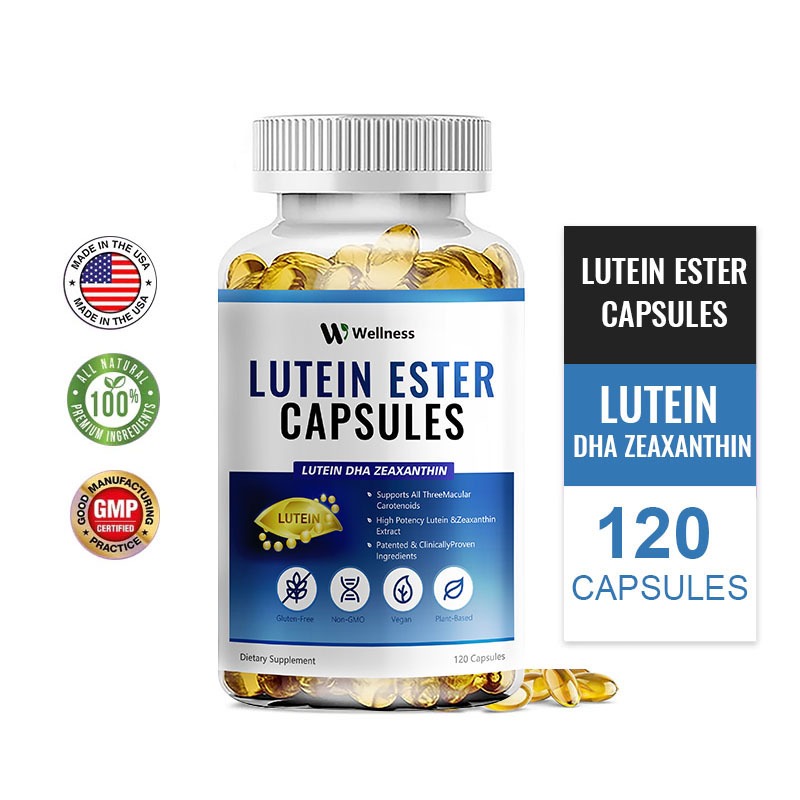 Wellness Lutein อาหารเสริมวิตามินบำรุงดวงตา ลูทีน ช่วยลดอาการเมื่อยล้าของดวงตา ตาแห้ง และสุขภาพการมองเห็น 120pcs