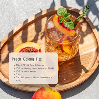 DÉNN Syrup (เด่น ไซรัป) - น้ำหวานเข้มข้น กลิ่นพีช (Peach Concentrated Flavoured Syrup)