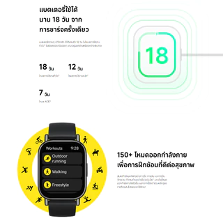 Xiaomi Redmi Watch 5 Lite นาฬิกาสมาร์ทวอทช์ จอ AMOLED 1.96" GPSในตัว รับสายโทรได้ (ประกันศูนย์ไทย1ปี)