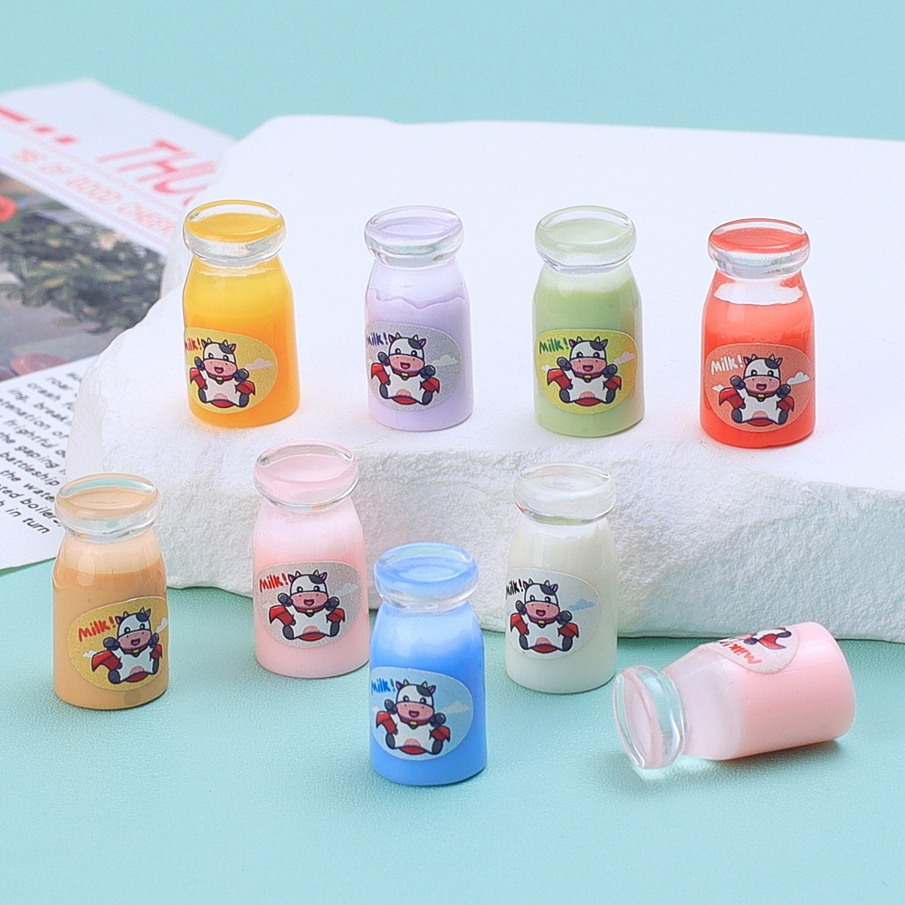 j389 ขวดนมลูกวัวของจิ๋วของเล่นดีไอวายแพ็คละ10 ชิ้น