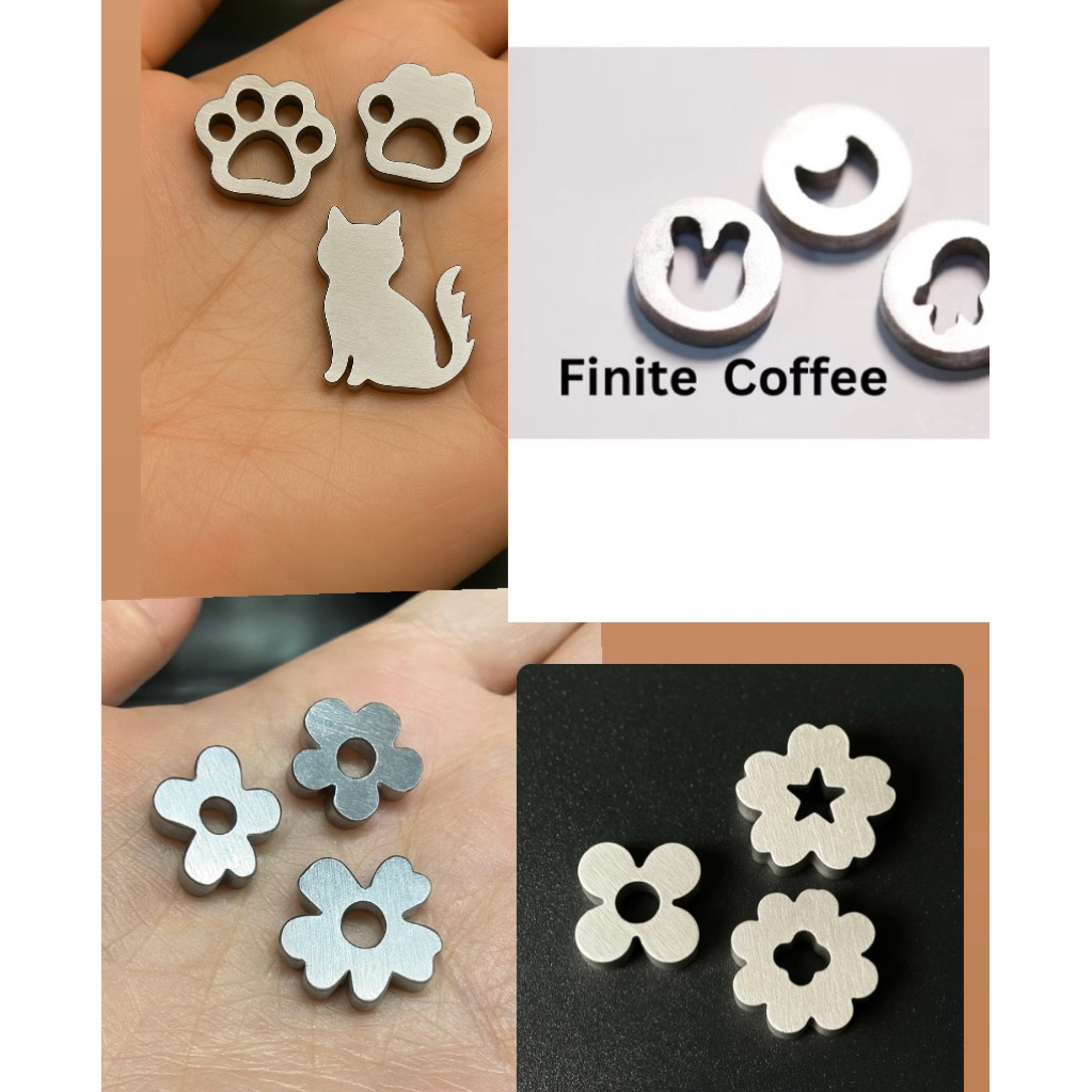 ลูกสเเตนเลสร่อนชา งานสเเตนเลส FOOD Grade แหวนสแตนเลสร่อนผงมัทฉ ะfood grade ขนาด16mm ลวดลายสุดน่ารัก 1set3ลูก