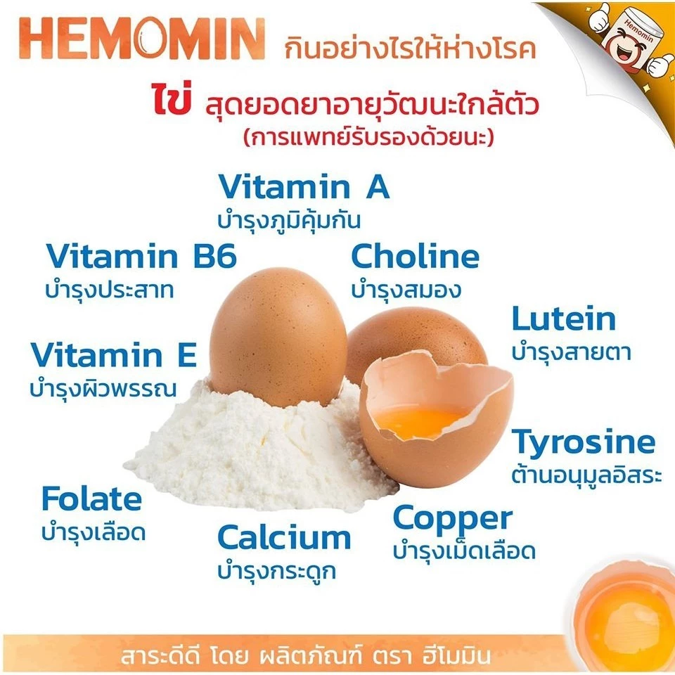 Hemomin ฮีโมมิน โปรตีนไข่ขาวชนิดผง 400g thumbnail 4