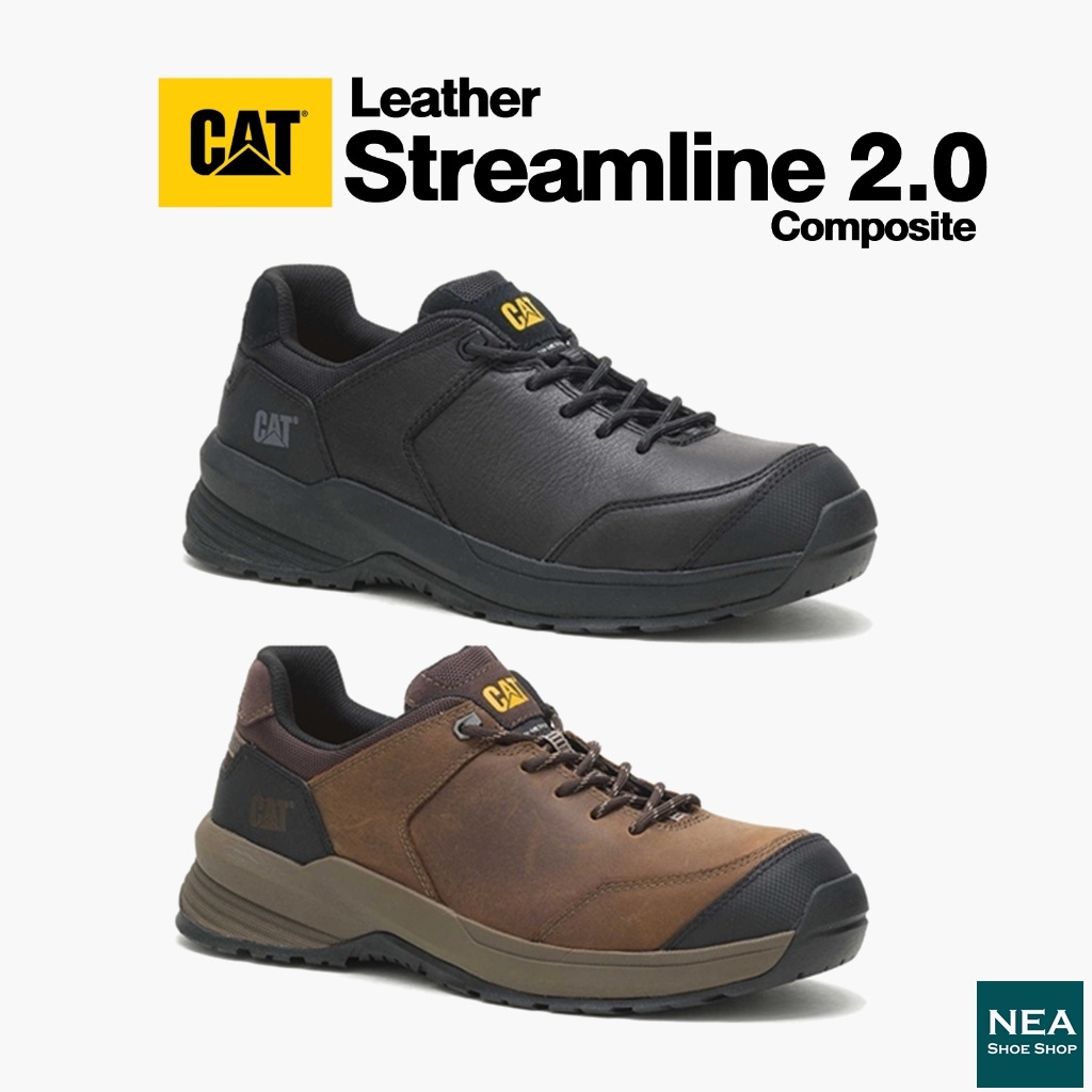CAT Streamline 2.0 Leather Composite Toe [U] NEA รองเท้าเซฟตี้ หัวเคอมโพสิต แผ่นเหล็กกันทะลุ