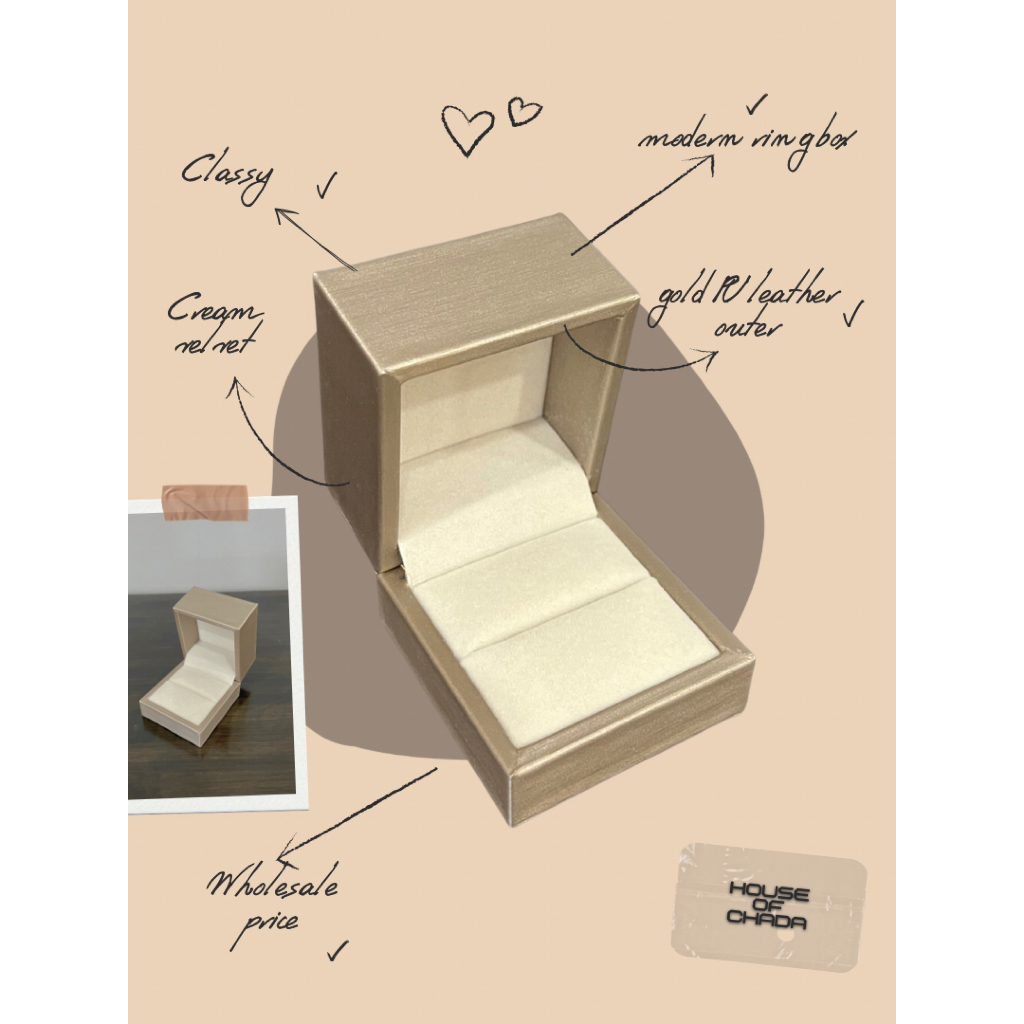 [ขายส่ง] กล่องแหวน ยกโหล ขั้นต่ำ 1 โหล กล่องหนัง บุกำมะหยี่ หรือหนังลายผ้าไหมด้านใน