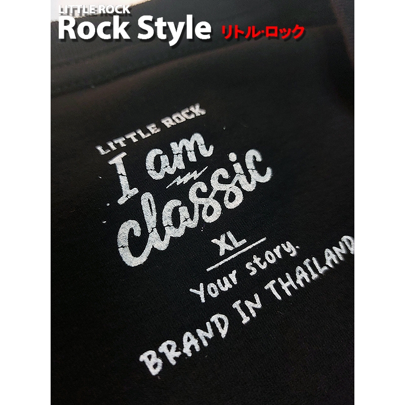 เสื้อยืด คอกลม แขนสั้น Little Rock ลาย ธงไทย ผ้าดำฟอกลาย กับดำล้วน เนื้อผ้านุ่ม ใส่สบาย ได้ทั้ง ผู้ชายผู้หญิง มีหลายขนาด - รูปที่ 3