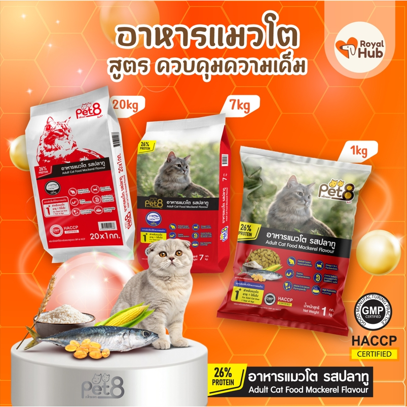 PET8 อาหารแมว สูตรควบคุมความเค็ม เสริมคุณประโยชน์