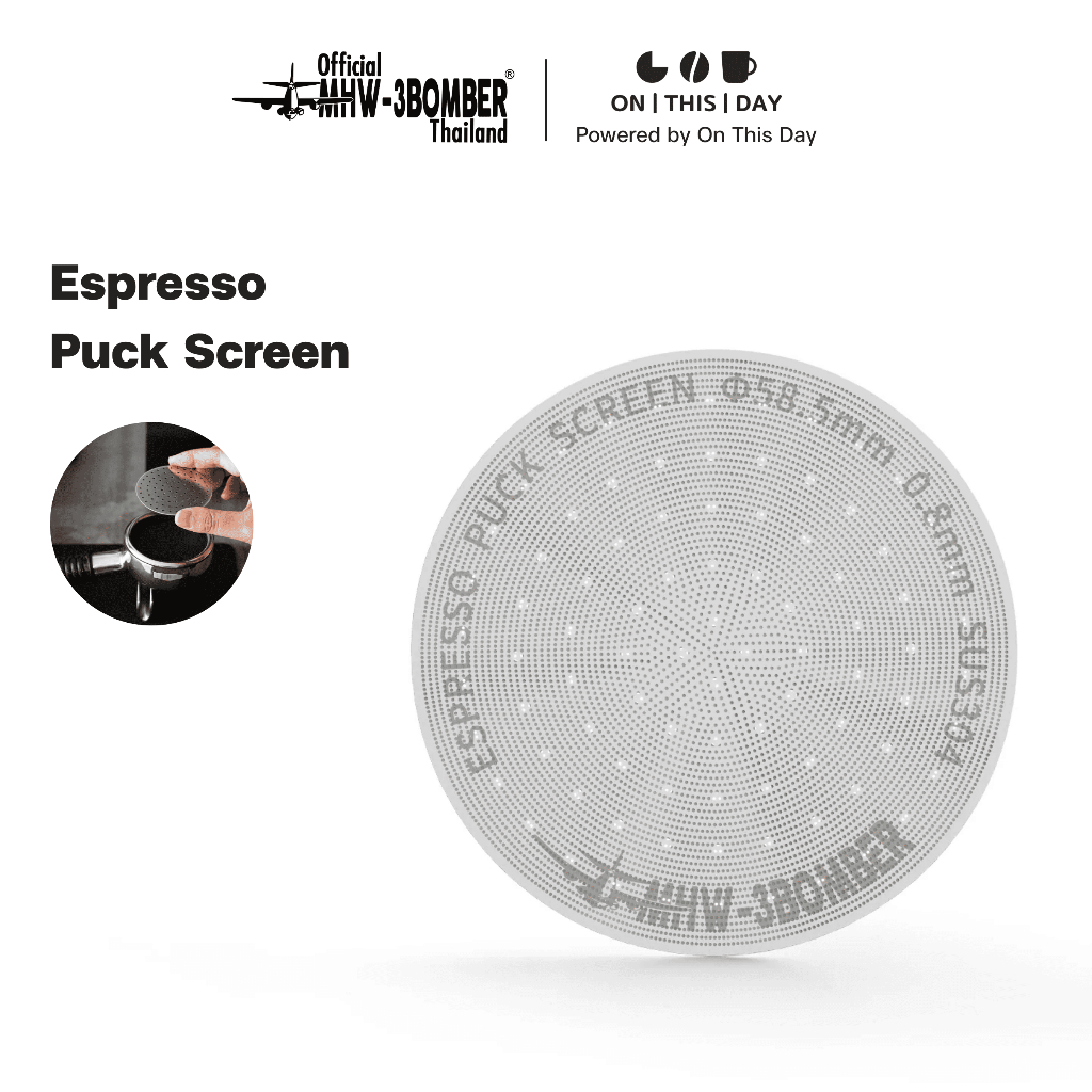 MHW-3BOMBER Espresso Puck Screen / Filter Screen แผ่นกระจายน้ำ ขนาด  51, 53 และ 58.5 mm