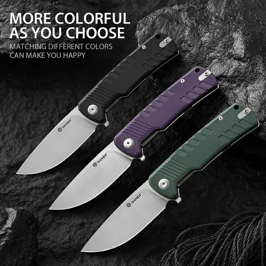 Ganzo G769 แท้100% ใบD2 ด้ามจับG10 พับเครื่องมือกลางแจ้ง EDC