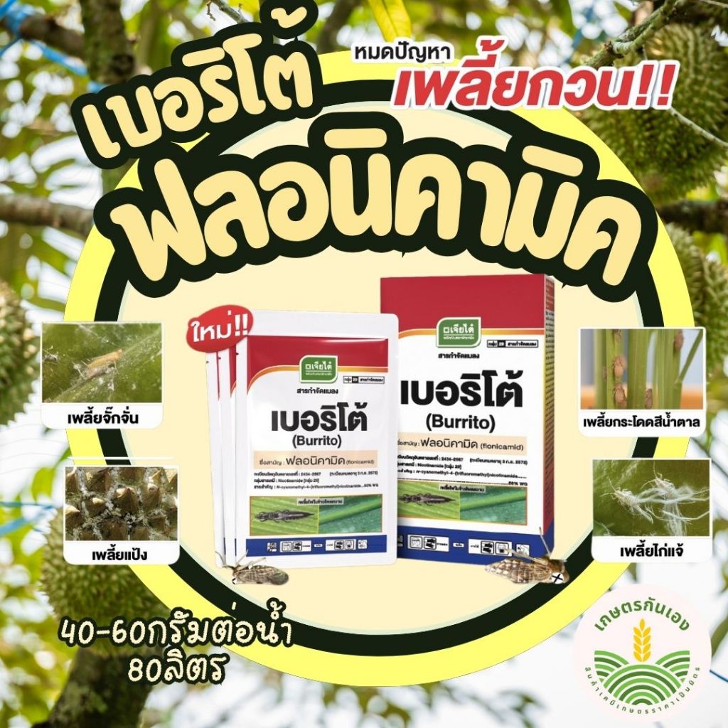 เบอริโต้ ฟลอนิคามิค 250 กรัม กำจัดเพลี้ย หวี่ขาว