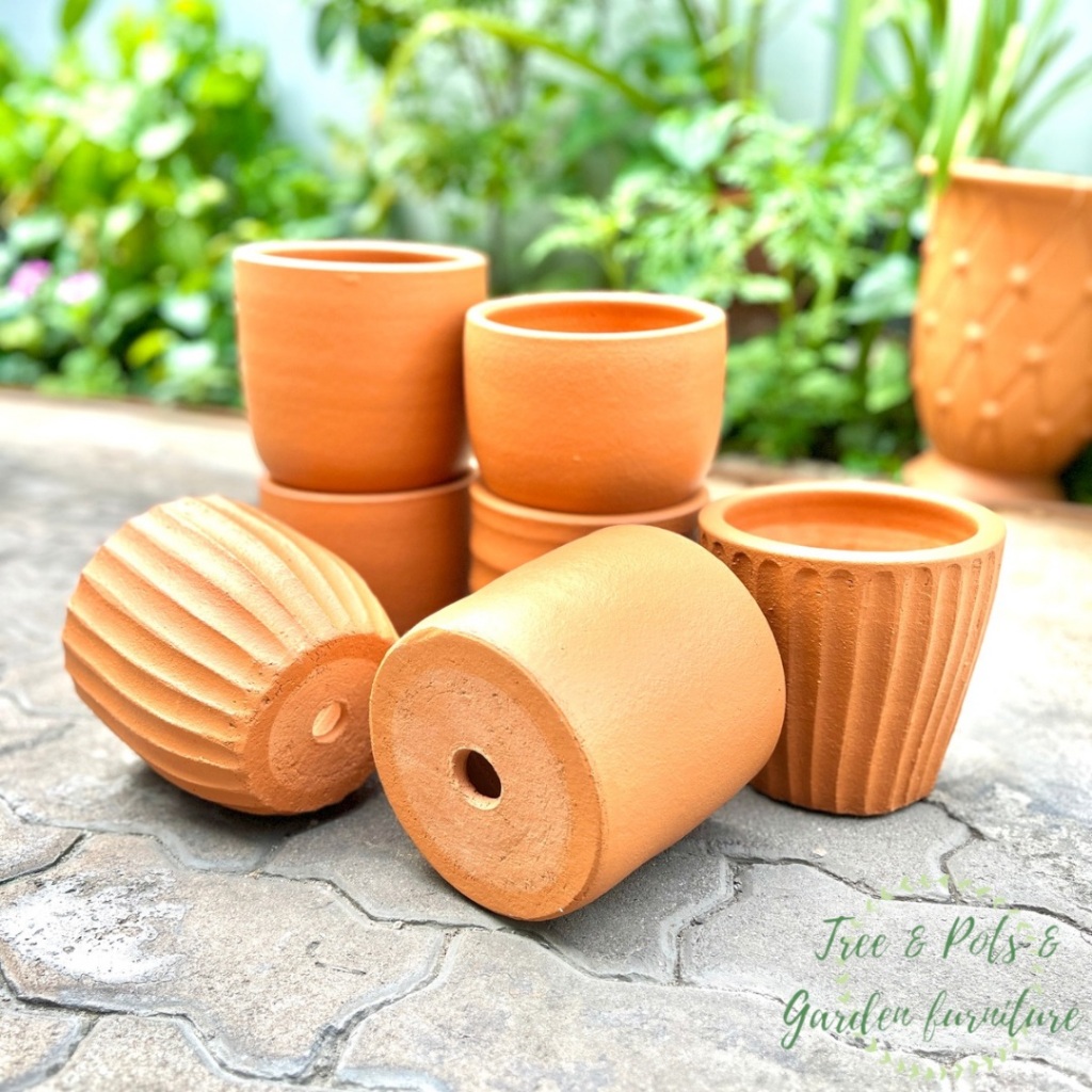 กระถางดินเผา กระถางต้นไม้ ขนาด 6 นิ้ว เคลือบกันเชื้อรา แข็งแรงทนทาน เหมาะกับการปลูกต้นไม้ทุกชนิด - รูปที่ 2
