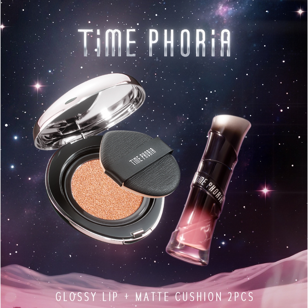 [Set] Time Phoria Lunara Frost 3D Lip Gloss | Timeless Lumina Matte Perfection Cushion