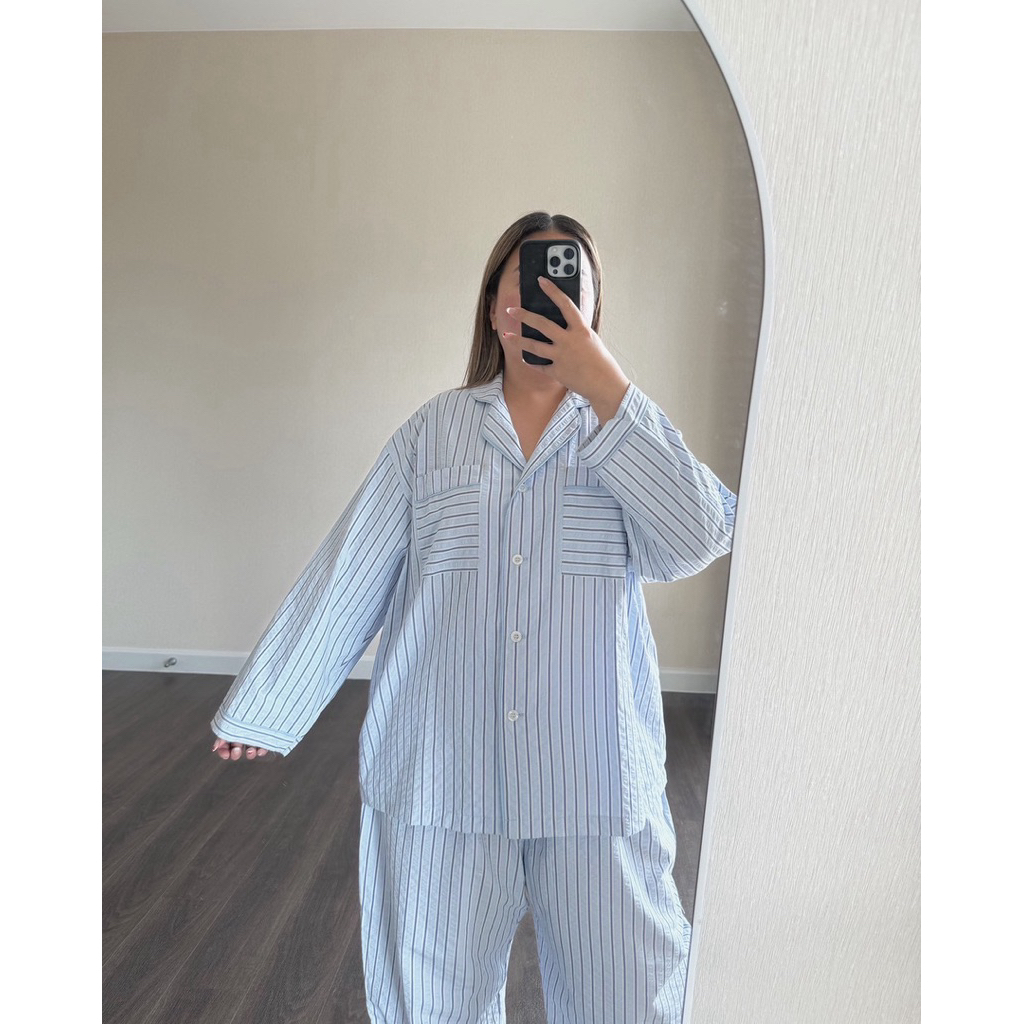 Soft Cloud Set เซ็ตชุดนอนลายทาง (ชมพู / ฟ้า)