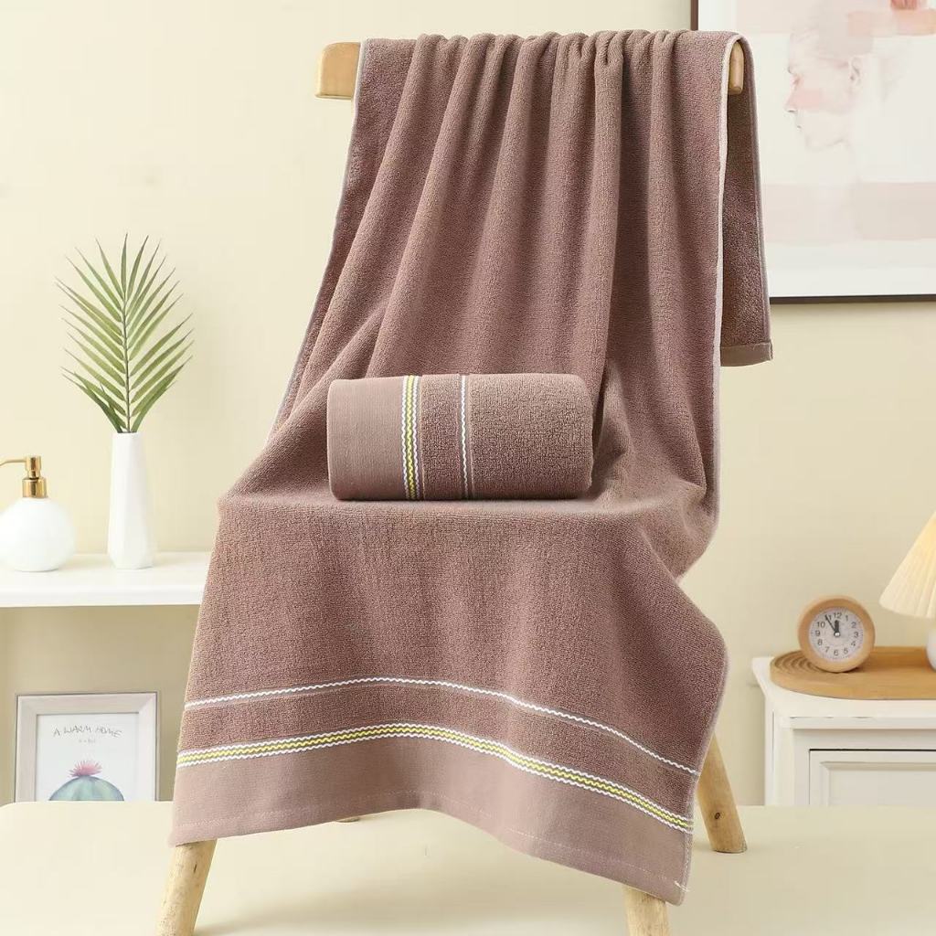 ผ้าขนหนูอาบน้ำ ฝ้ายแท้100% ผ้าขนหนูหนา ผ้าเช็ดตัว ผ้าเช็ดตัวผ้าฝ้ายแท้ ผ้าอย่างดี ดูดซับน้ําได้ดี ไม่เป็นขุย 140*70CM - รูปที่ 3