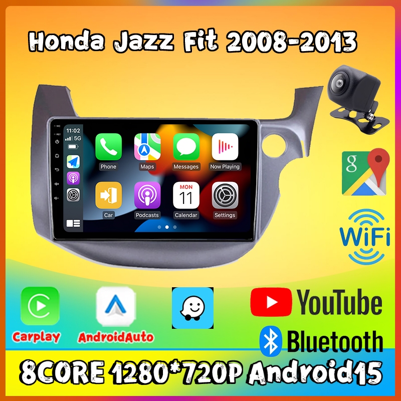 Autoradio 15 4+64G For Honda Jazz Fit 2008-2013 ระบบนำทางรถยนต์ ภาษาไทย บลูทูธ 5.0 FM