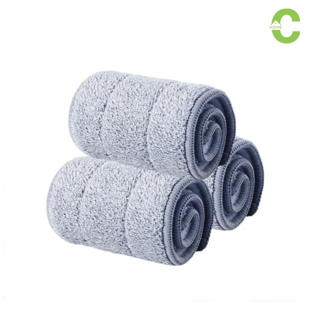 HOMEC อะไหล่ผ้าม็อบ ผ้าม็อบพื้น สำหรับถูพื้นบ้าน อะไหล่ผ้าสำหรับใช้เปลี่ยน ไมโครไฟเบอร์ มีให้เลือก 4ขนาด 1 และ 3ชิ้น