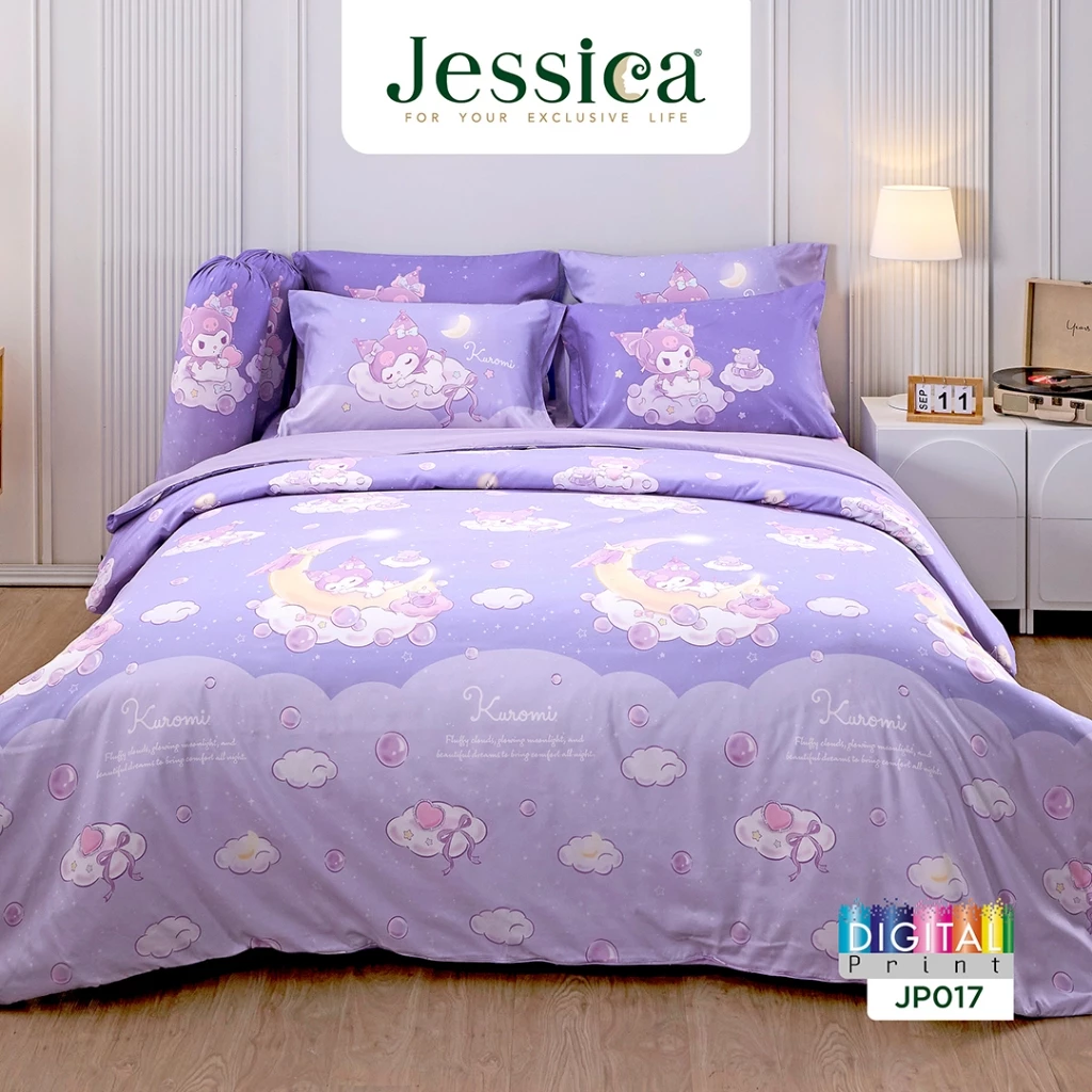 Jessica Kuromi JP017 ลิขสิทธิ์แท้ Sanrio คุโรมิ เจสสิก้า พิมพ์ลายดิจิตอล ชุดเครื่องนอน ผ้าปูที่นอน ผ้าห่มนวม